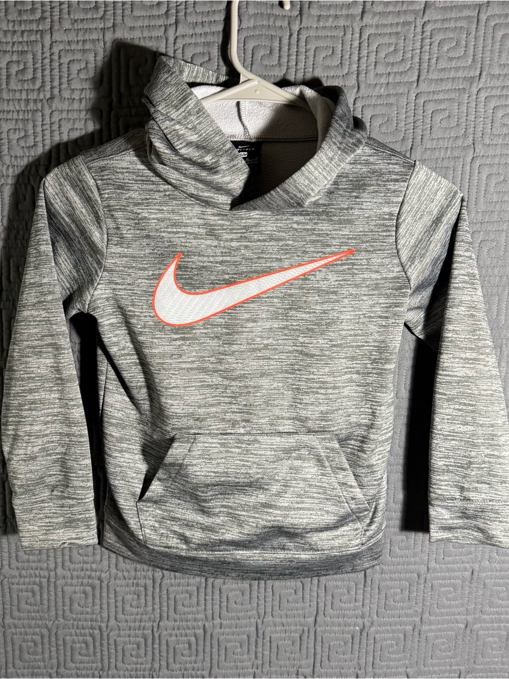 Nike Pullover Hoodie Boys 6 Medium Grey Grey 100% Polyester
